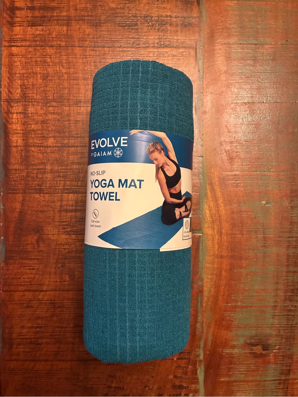 GAIAM Teal Textured Yoga Towel